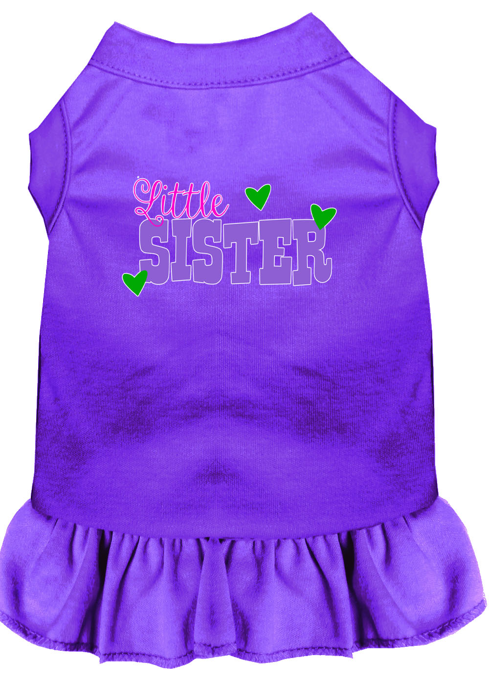 Little Sister Screen Print Dog Dress Purple XXL